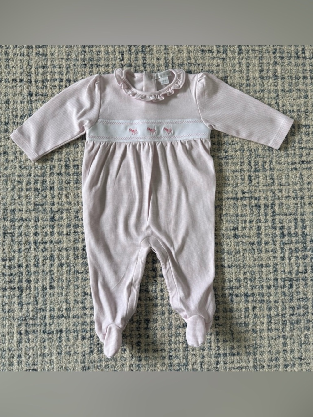 Kissy Kissy Onesie Pink Stripe Dog - size 6-9 months